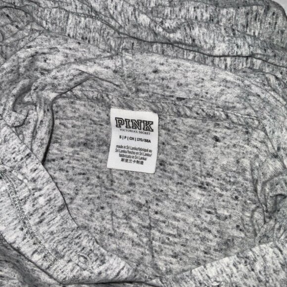 Victoria Secret PINK Small Lightweight Heather Gray 1 Pocket Hoodie Pullover (K) - Picture 7 of 7